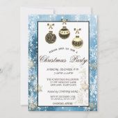 Schneeflocken, Weihnachtsbälle Unternehmen Party Einladung (Vorderseite)