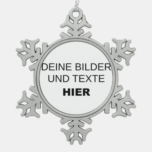 Schneeflocken Weihnachtsbaum-Anhänger gestalten Schneeflocken Zinn-Ornament (Vorderseite)