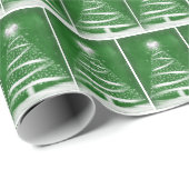 Schneeflocken Weihnachtsbaum auf Green Geschenkpapier (Rolleneckpunkt)