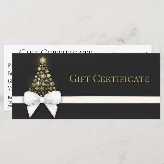 Schneeflocken Weihnachtsbaum Bow Black Gray Gesche (Vorne/Hinten)