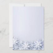 Schneeflocken Weihnachtsbaum Ferienhaus Einladung (Rückseite)