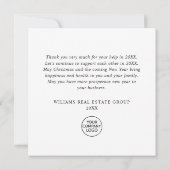 Schneeflocken Weihnachtsbaum Firmenfeiertag Dankeskarte (Rückseite)