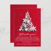 Schneeflocken Weihnachtsbaum Firmenfeiertag Dankeskarte (Vorne/Hinten)
