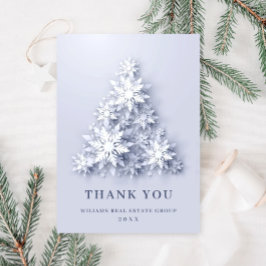 Schneeflocken Weihnachtsbaum Firmenfeiertag Dankeskarte