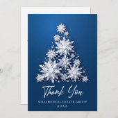 Schneeflocken Weihnachtsbaum Firmenfeiertag Dankeskarte (Vorne/Hinten)