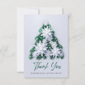 Schneeflocken Weihnachtsbaum Firmenfeiertag Dankeskarte (Vorderseite)