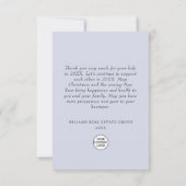 Schneeflocken Weihnachtsbaum Firmenfeiertag Dankeskarte (Rückseite)