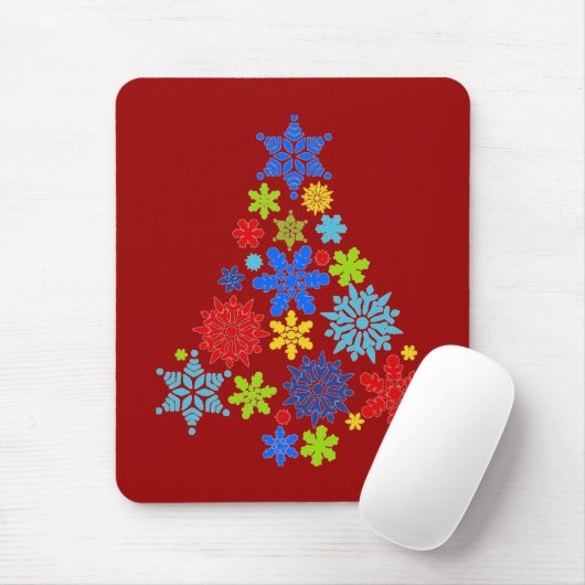 Schneeflocken Weihnachtsbaum Mousepad (Mit Mouse)