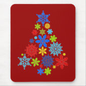Schneeflocken Weihnachtsbaum Mousepad (Vorne)