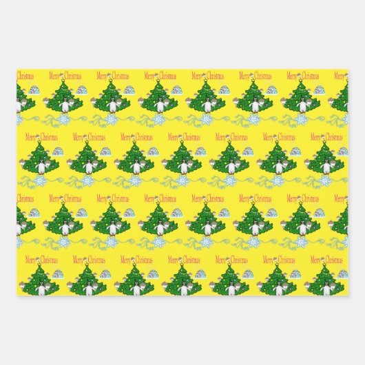 Schneeflocken Weihnachtsblätter Wrapping Paper Pin Geschenkpapier Set (Vorderseite 2)