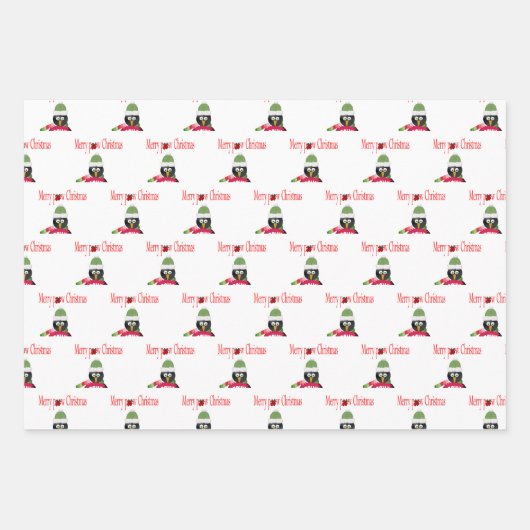Schneeflocken Weihnachtsblätter Wrapping Paper Pin Geschenkpapier Set (Vorderseite)