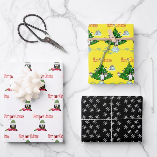 Schneeflocken Weihnachtsblätter Wrapping Paper Pin Geschenkpapier Set (Vorderseite)