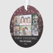 Schneeflocken Weihnachtsfamilie 6 FotoCollage Ornament (Vorderseite)