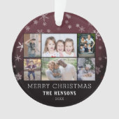 Schneeflocken Weihnachtsfamilie 6 FotoCollage Ornament (Vorderseite)