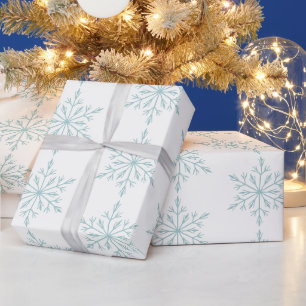Schneeflocken-Weihnachtsfeierlichkeiten im Alter v Geschenkpapier