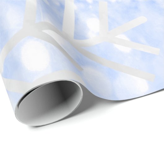 Schneeflocken Weihnachtsfeiertag Blauer Pastell Gl Geschenkpapier (Rolleneckpunkt)