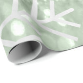 Schneeflocken Weihnachtsfeiertag Minze Grüner Glit Geschenkpapier (Rolleneckpunkt)