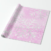 Schneeflocken Weihnachtsfeiertag Rosa Orchid Glitz Geschenkpapier (Ungerollt)