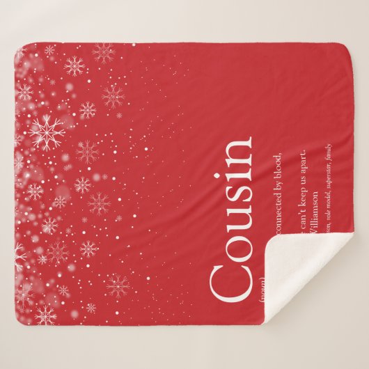 Schneeflocken Weihnachtsfeiertage Cooler Cousin Zi Sherpadecke (Vorderseite (Horizontal))