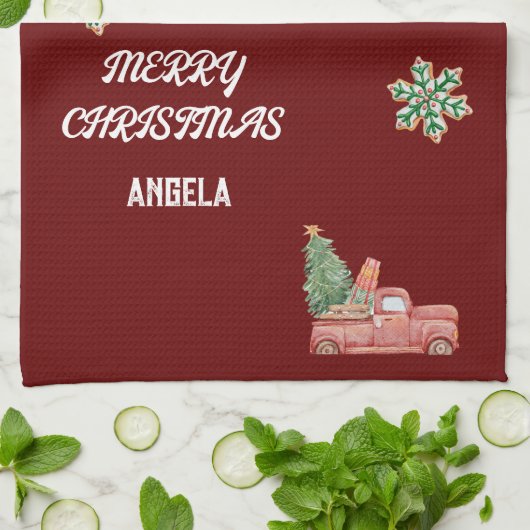 Schneeflocken Weihnachtsgebäck Geschirrtuch (Gefaltet)