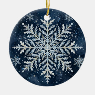 Schneeflocken-Weihnachtsgeschenk-Wasserfarbe Elega Keramik Ornament
