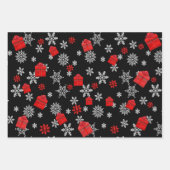 Schneeflocken Weihnachtsgeschenke Strümpfe und Bog Geschenkpapier Set (Vorderseite 3)