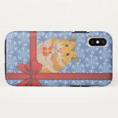 Schneeflocken Weihnachtshamster Case-Mate iPhone Hülle (Rückseite (Horizontal))