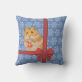 Schneeflocken Weihnachtshamster Kissen (Rückseite)