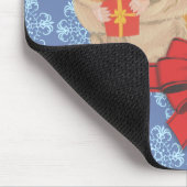 Schneeflocken Weihnachtshamster Mousepad (Ecke)