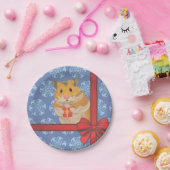 Schneeflocken Weihnachtshamster Pappteller (Party)