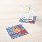 Schneeflocken Weihnachtshamster Rechteckiger Pappuntersetzer (Vor Ort)