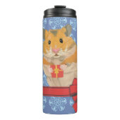 Schneeflocken Weihnachtshamster Thermosbecher (Vorderseite)