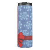 Schneeflocken Weihnachtshamster Thermosbecher (Rückseite)