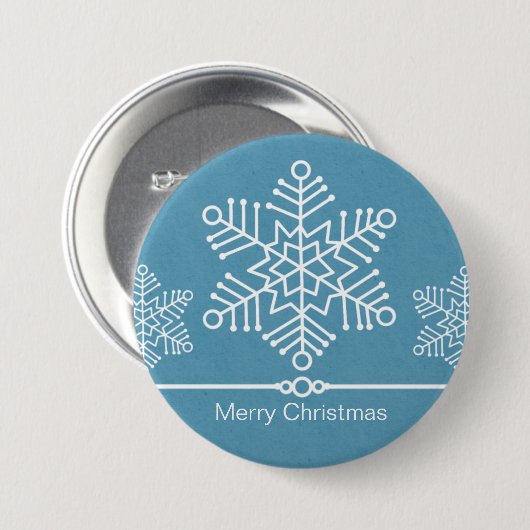 Schneeflocken Weihnachtsknopf Button (Vorne & Hinten)