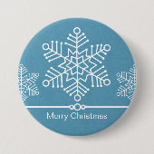 Schneeflocken Weihnachtsknopf Button (Vorderseite)