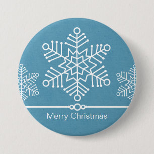 Schneeflocken Weihnachtsknopf Button