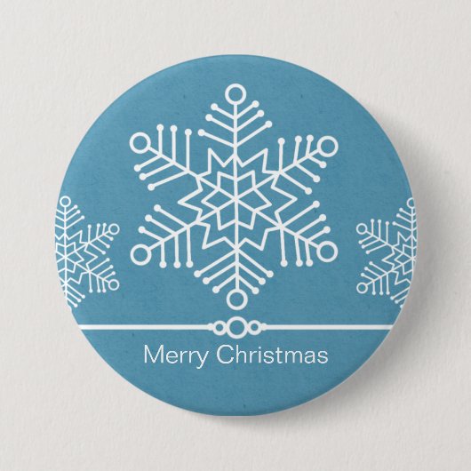 Schneeflocken Weihnachtsknopf Button (Vorderseite)