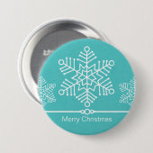 Schneeflocken Weihnachtsknopf Button (Vorne & Hinten)