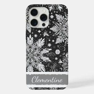 Schneeflocken-Weihnachtsmuster iPhone 15 Pro Max Hülle