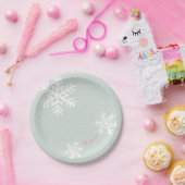 Schneeflocken Weihnachtspapier-Teller Pappteller (Party)