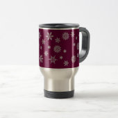 Schneeflocken Weihnachtsreisen Mug Reisebecher (VorderseiteRechts)