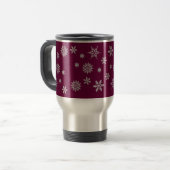 Schneeflocken Weihnachtsreisen Mug Reisebecher (Vorderseite Links)