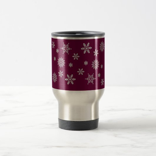 Schneeflocken Weihnachtsreisen Mug Reisebecher (Mittel)