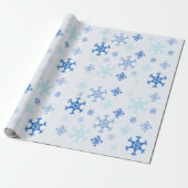 Schneeflocken Weihnachtswrapping Paper - Light Blu Geschenkpapier (Ungerollt)