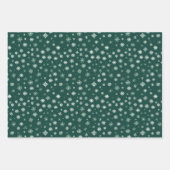 Schneeflocken - weiß auf grün geschenkpapier set (Vorderseite 3)