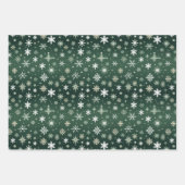 Schneeflocken - weiß auf grün geschenkpapier set (Vorderseite 2)