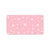 Schneeflocken - weiß auf rosa adressaufkleber (Vorne)