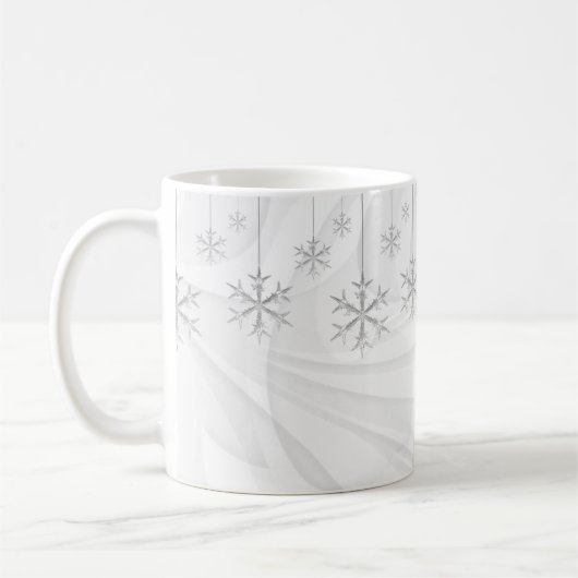 Schneeflocken (weiß) kaffeetasse (Links)