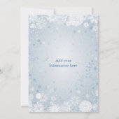 Schneeflocken weiß silberblau Hochzeit Einladung (Rückseite)