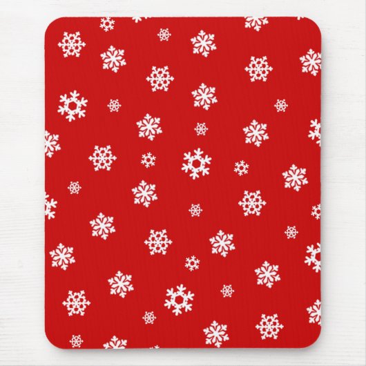 Schneeflocken (weiß) [Weihnachtsmuster] Mousepad (Vorne)